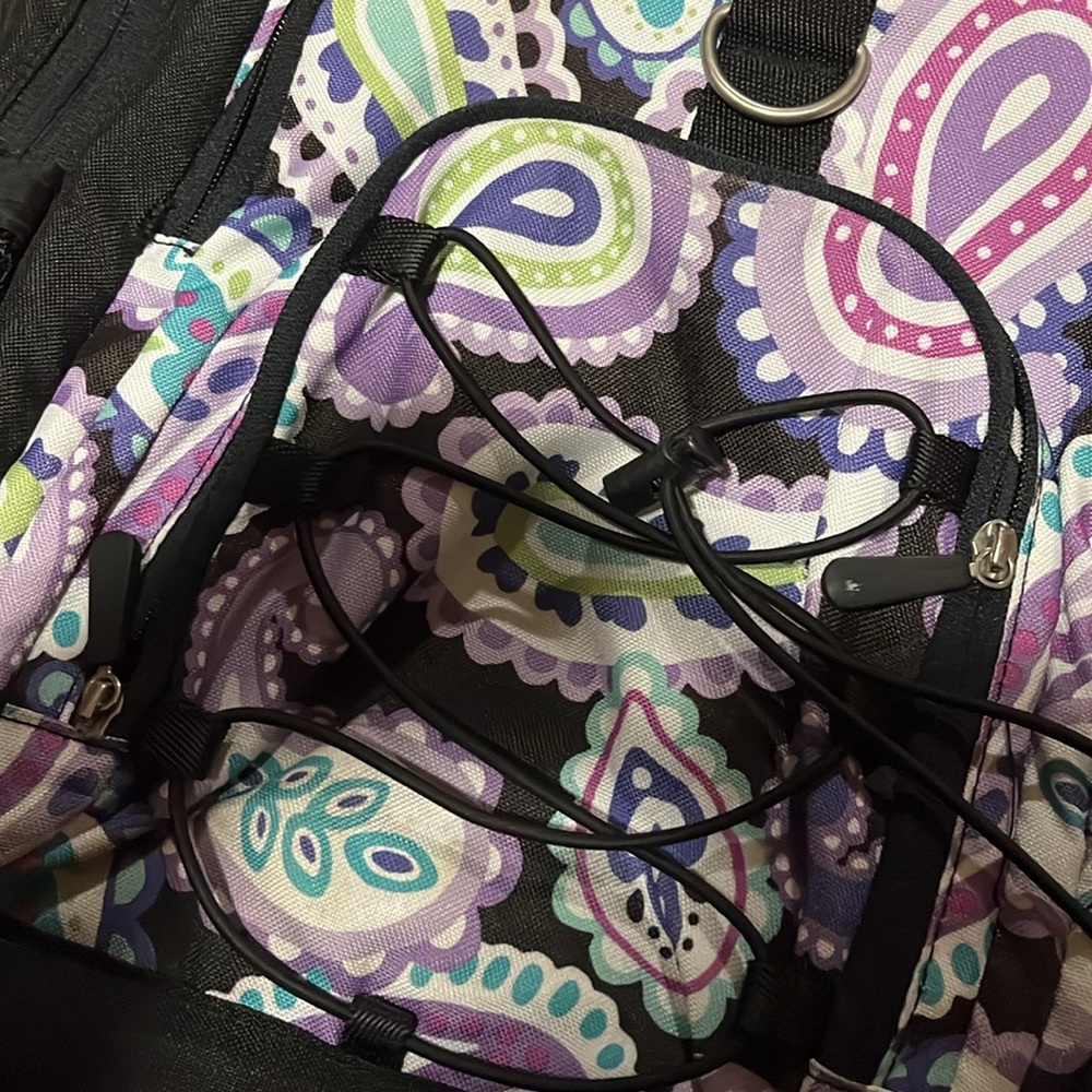 Pottery Barn Teen Black and Purple Paisley Backpack - Picture 3 of 9